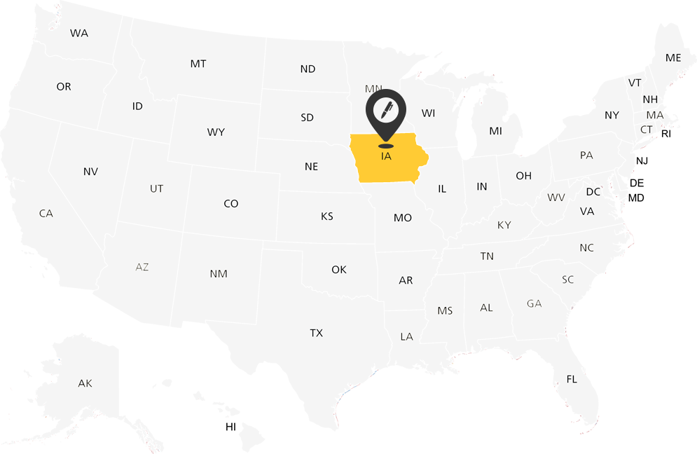 Iowa Notary Map
